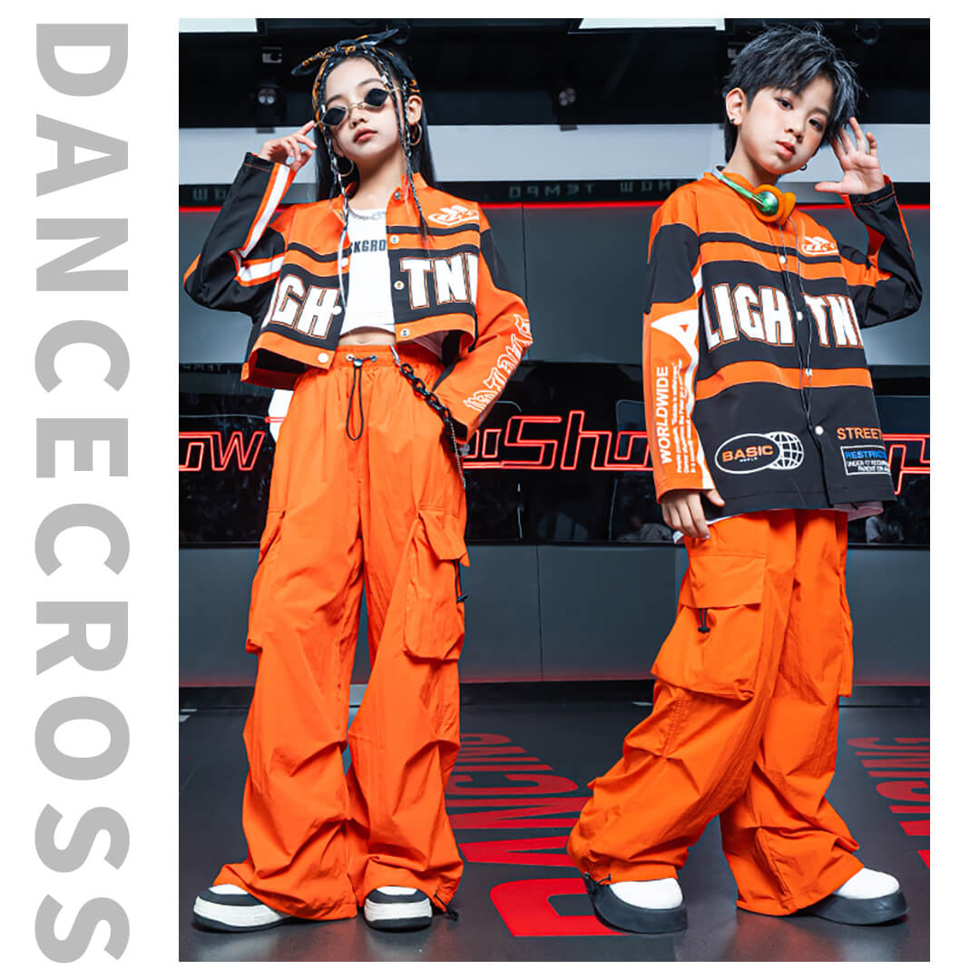 オレンジ ビーズ装飾 ダンス衣装 🧡Dress for Sale & Rental🧡 ❤︎蛍光オレンジドレス