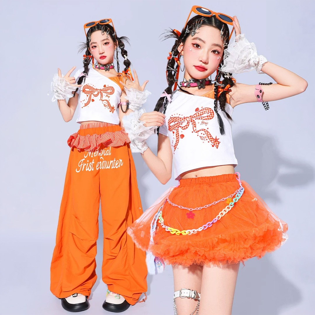 社交ダンス用オレンジスカート ダンス衣装専門店ダンスクロス