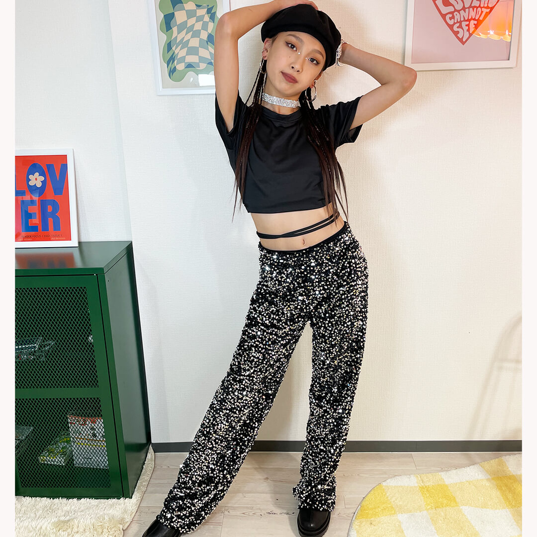 楽天市場】黒 キッズダンス衣装 セットアップ 女の子