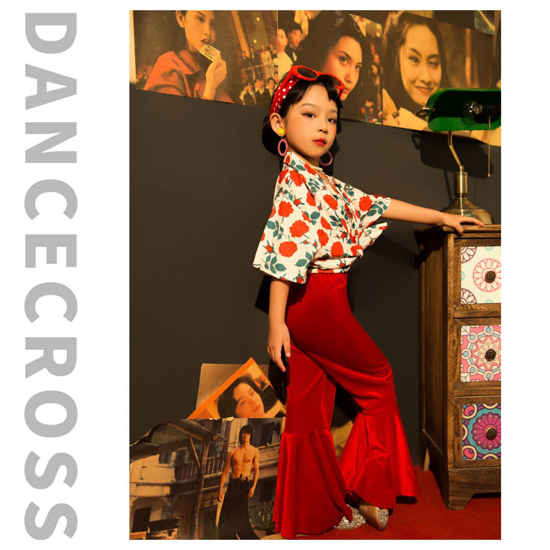 フィギュア　JAZZ衣装　赤 Amazon | 子供ジャズダンス衣装 ワインレッド 2点セット