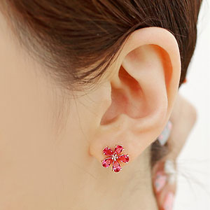 韓国アクセサリー フラワー シティ ピアス EARRING（2個1セット/3種1択