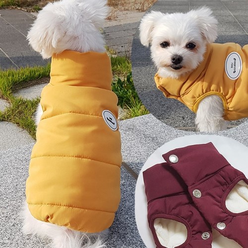 犬PUERTO ダウンベスト ネイビー チェック柄