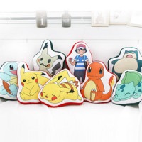 （先払いのみ）キャラクターグッズ Pokemon（ポケモン） ピカチュウ/サトシ/ヒトカゲ/ゼニガメ/フシギダネ/カビゴン/ ミミッキュ ラインプリント 昼寝 クッション（8種1択）|Pokemon|