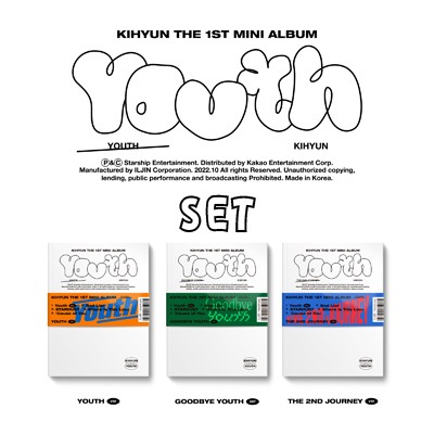 韓国音楽 MONSTA Xのキヒョン - YOUTH (バージョン3種セット/+予約特典