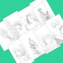 （先払いのみ）韓国キャラクターグッズ 「青春ブロッサム」 公式グッズ クロッキー ポストカードセット