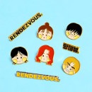 （先払いのみ）韓国キャラクターグッズ 「ランデブー」 公式グッズ 金属バッジ (8種1択) (予約 発売日：2024.03.31以後)|WEBTOON|キャラクターグッズ