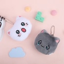 （先払いのみ）韓国キャラクターグッズ 「ニャンて男」 公式グッズ フェイス ぬいぐるみ キーリング (2種1択)