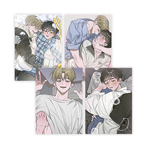 韓国BL フラッシュライト CAMPUS COUPLE 新学期 セット 韓国キャラクターグッズ 「花が散る池」 公式グッズ A5 イラスト色紙 4