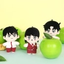 （先払いのみ）韓国キャラクターグッズ 「世紀末青リンゴ学習塾」 公式グッズ ぬいぐるみ キーリング (3種1択)