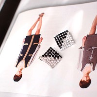 �ڹ񥹥��������������꡼ �ѥ��������ܥ�st �֥�å����ۥ磻�� �ԥ��� EARRING��2��1���åȡ�