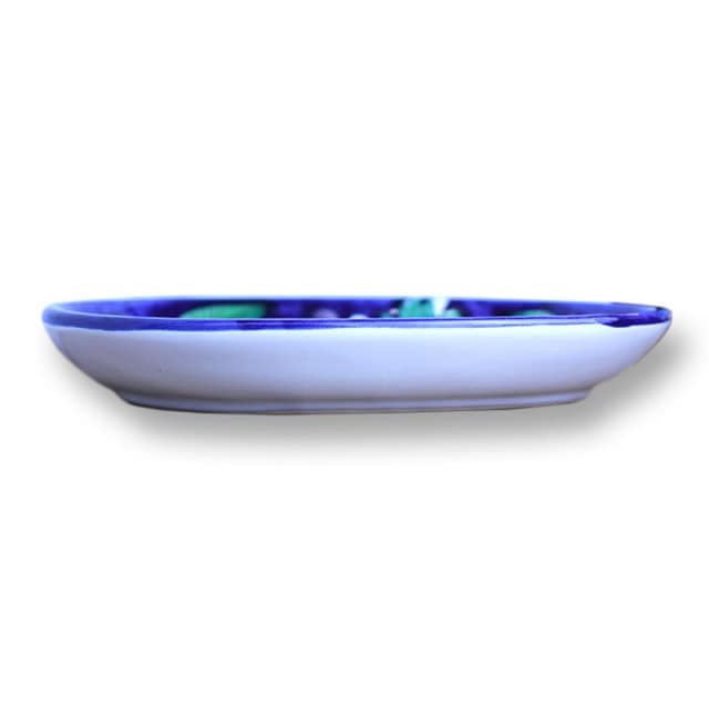 AVA036 楕円プレート ぶどう＆レモン ブルー | 南イタリア食器