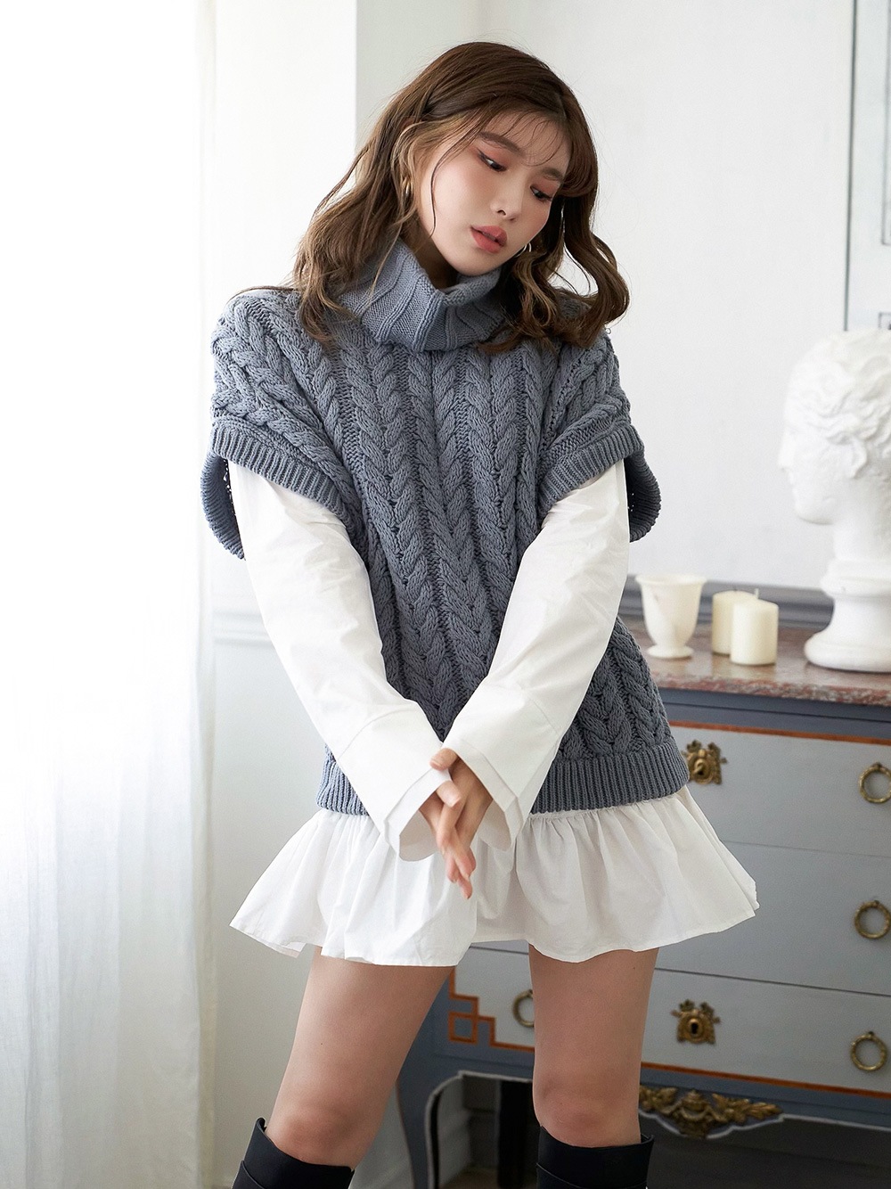 シャツレイヤードニットワンピ Darich ダーリッチ Official Web Store