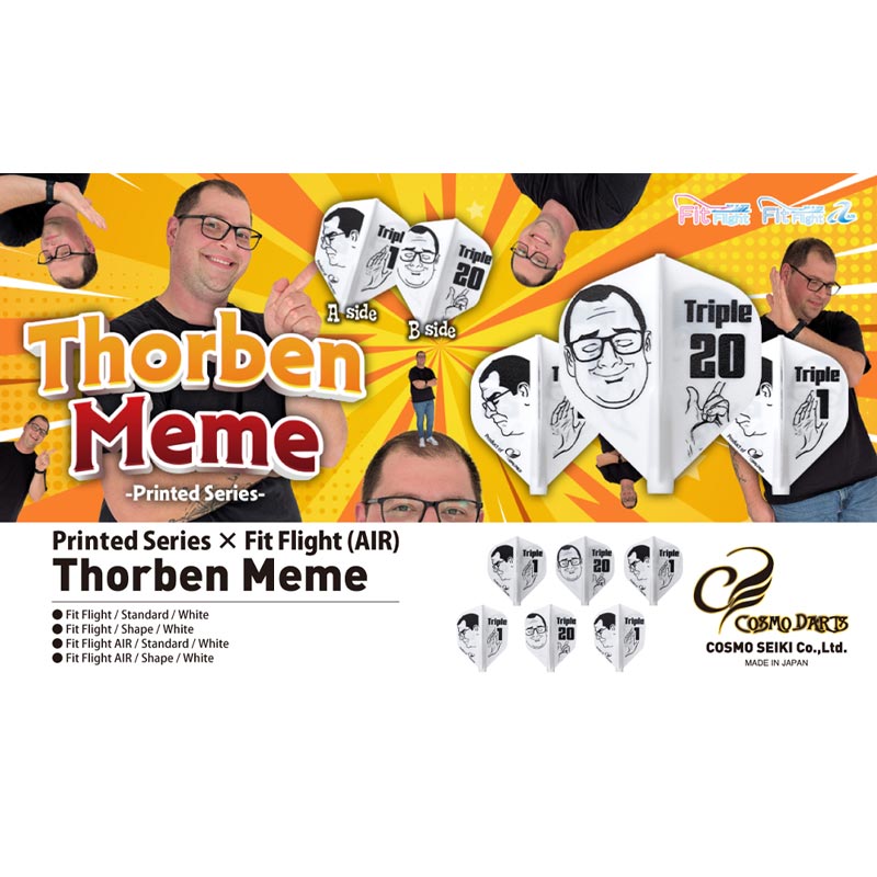 COSMO DARTS(�����������) Fit Flight��AIR��(�ե��åȥե饤�� ������) Printed Series Thorben Meme �������� �ۥ磻�ȡ�(������ �ե饤��)