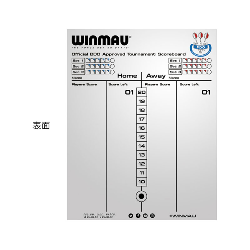 Winmau(������⥦) Dry Wipe Scoreboard(�ɥ饤�磻�ץ������ܡ���)��(������ �ܡ��� ����������)