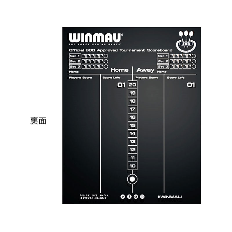 Winmau(������⥦) Dry Wipe Scoreboard(�ɥ饤�磻�ץ������ܡ���)��(������ �ܡ��� ����������)