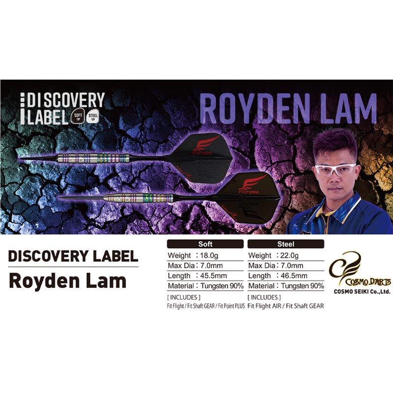 COSMO DARTS(�����������) DISCOVERY LABEL(�ǥ������Х꡼�졼�٥�) ROYDEN LAM STEEL �����ǥ󡦥�������ǥ롡(������ �Х��)