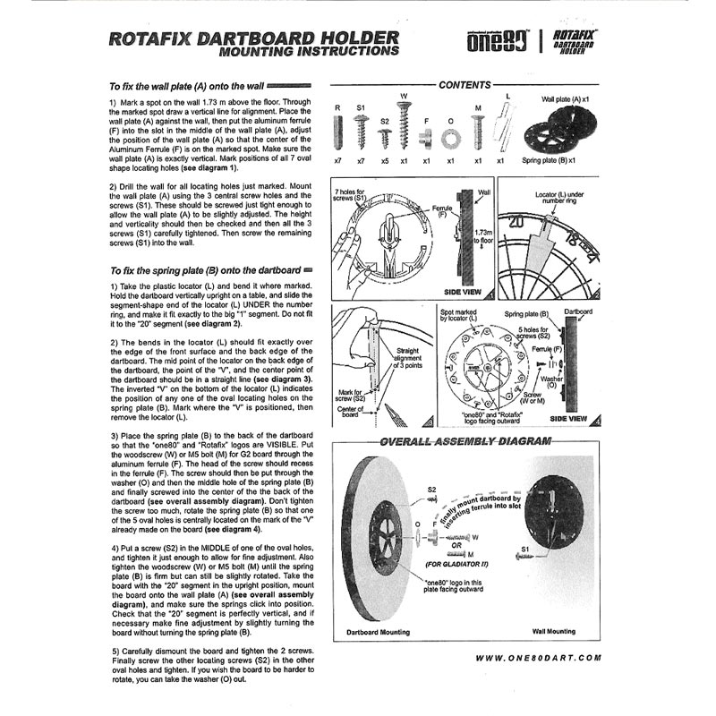 ダーツボード > ブラケット > One80(ワンエイティ) ROTAFIX DARTBOARD