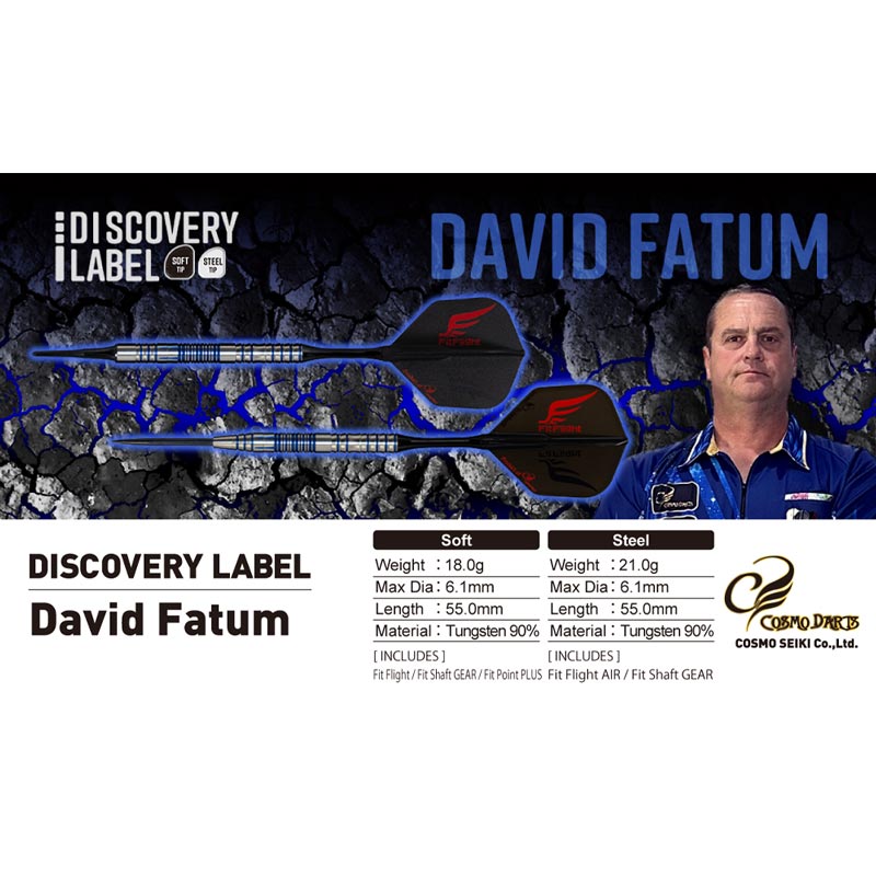 COSMO DARTS(�����������) DISCOVERY LABEL(�ǥ������Х꡼�졼�٥�) David Fatum STEEL 21g �ǥ��ӥåɡ��ե������������ǥ롡(������ �Х��)