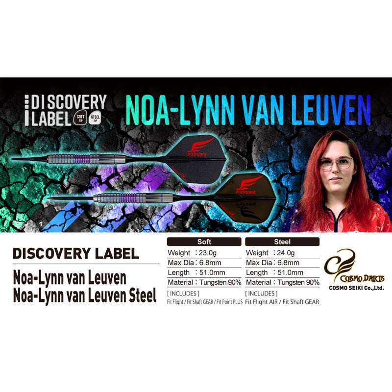COSMO DARTS(�����������) DISCOVERY LABEL(�ǥ������Х꡼�졼�٥�) Noa-Lynn van Leuven STEEL 24g �Υ���󡦥Х󡦥롼�٥������ǥ롡(������ �Х��)