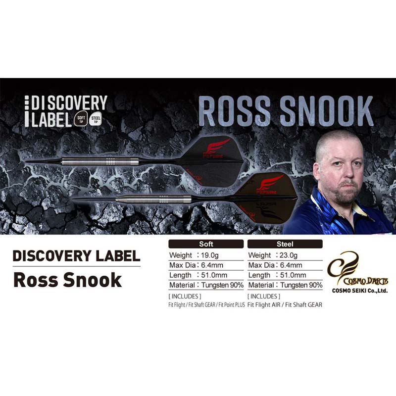 COSMO DARTS(�����������) DISCOVERY LABEL(�ǥ������Х꡼�졼�٥�) Ross Snook STEEL 23g ���������Υå������ǥ롡(������ �Х��)