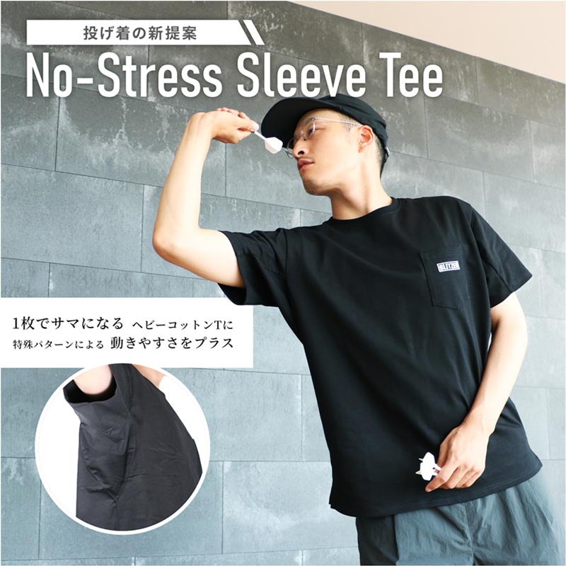 ��ͽ���� 2026ǯ8��18��ȯ��ͽ���BLITZER(�֥�åĥ���) ���������ѥ��������ꤲ��� (No-Stress Sleeve Tee) �֥�å���(������ ���ѥ��)