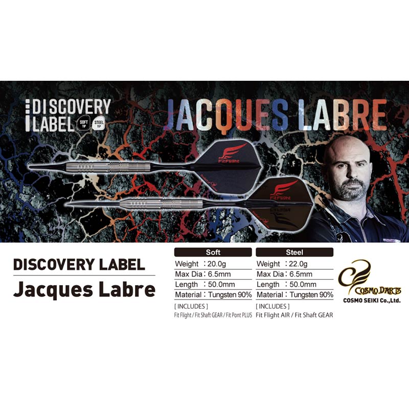 COSMO DARTS(�����������) DISCOVERY LABEL(�ǥ������Х꡼�졼�٥�) Jacques Labre STEEL 22g ����å�����֥������ǥ롡(������ �Х��)