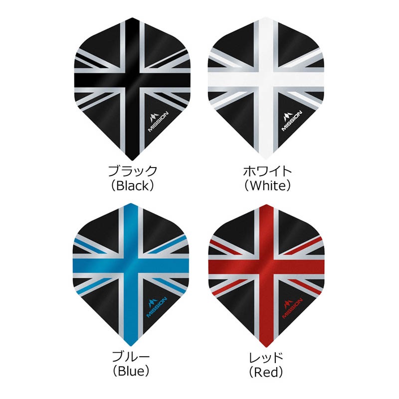 MISSION DARTS(�ߥå���������) Alliance Union Jack Dart Flights Black ����������ɡ�(������ �ե饤��)