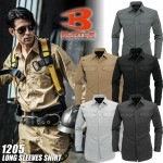バートル 長袖シャツ 1205 厚手素材 作業服 作業着 【秋冬】 BURTLE 1201シリーズ 【4L-5L】|大きいサイズ