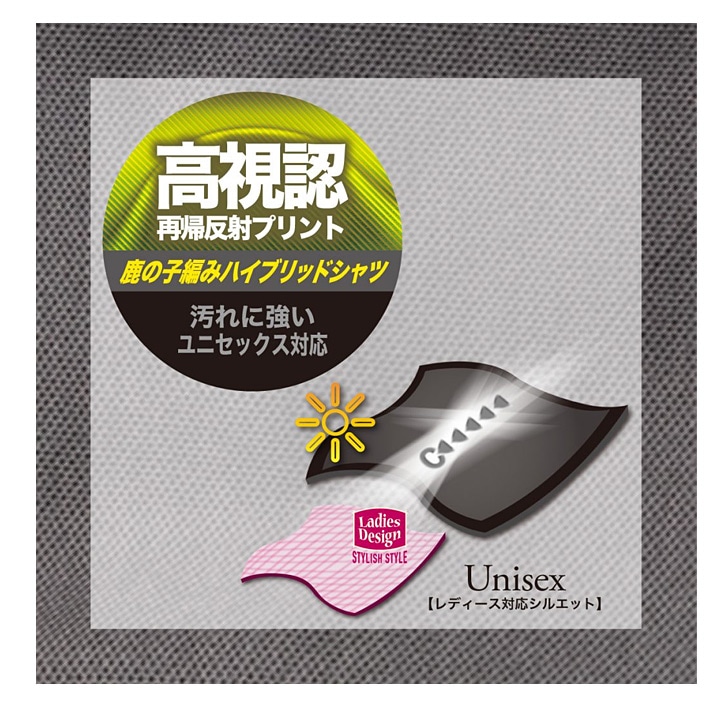 即日発送】半袖ポロシャツ 防汚 反射プリント 高視認 1711