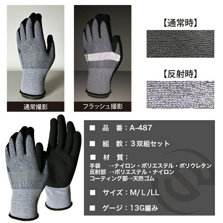 即日発送】作業用 手袋 3双組 おたふく ソフキャッチプラス