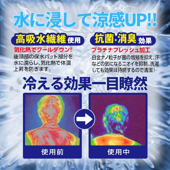 熱中症対策 チタン涼感フラップ ヘルメット キャップ用 チタン
