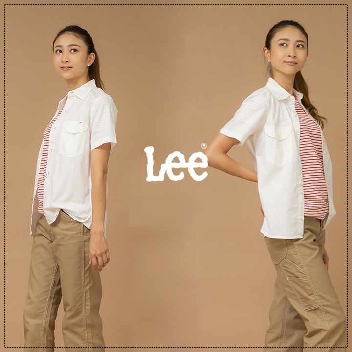 【即日発送】Lee レディースシャツ 半袖シャツ ストレッチシャンブレー LCS43005 女性用 飲食店 ユニフォーム 制服 カフェ 作業服