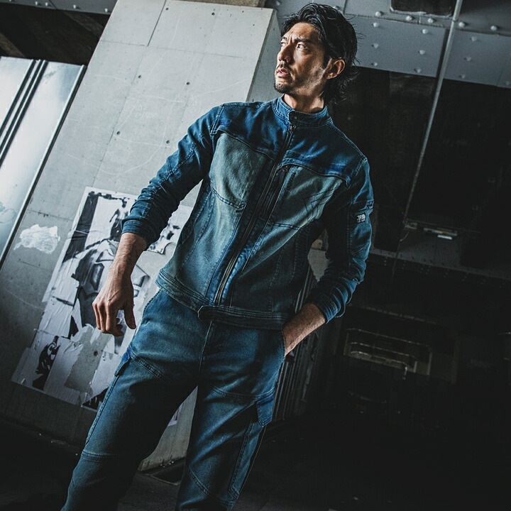 寅壱 デニムカーゴパンツ 8890-219 春秋冬用 ストレッチ ズボン 作業服