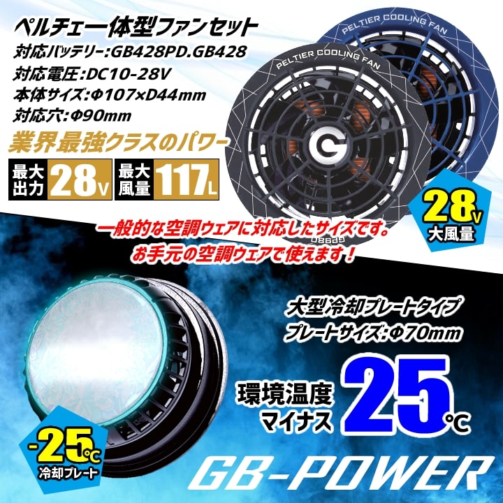 即日発送】空調服用 ペルチェ ファン 一体型（28V専用 ペルチェファン