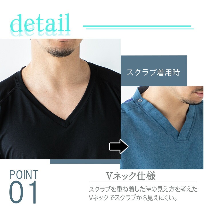 2枚セット】【即日発送】ミズノ インナーシャツ メンズ 医療用 白衣