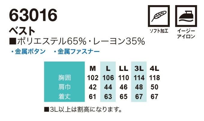 SOWA 桑和 63016 ベスト 鳶服 春夏素材 作業服 作業着 63010シリーズ