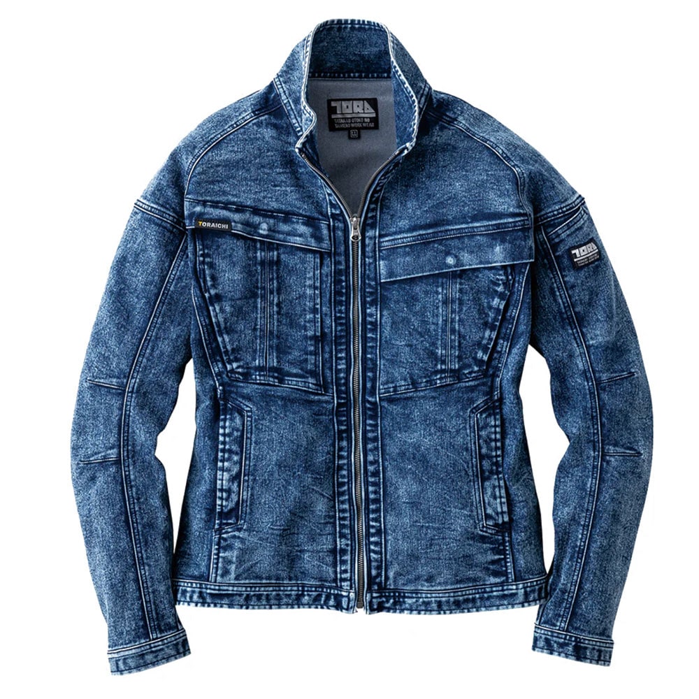 大人気即完売　ウォッシュドDEMIMブルゾン 寅壱 デニム ワークジャケット 8922-124 秋冬 作業服 作業着
