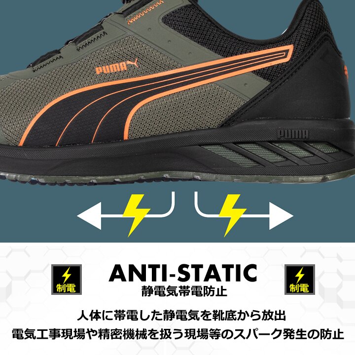 【即日発送】プーマ 安全靴 ローカット SPRINT2.1 DISK MID ダイヤル式 PUMA レーシングシステム アイコニック 牛革 静電防止 3E クッション性 強化合成樹脂先芯 プロテクティブスニーカー セーフティー フットウエア 作業靴 PUMA JAPAN ATHLETICシリーズ