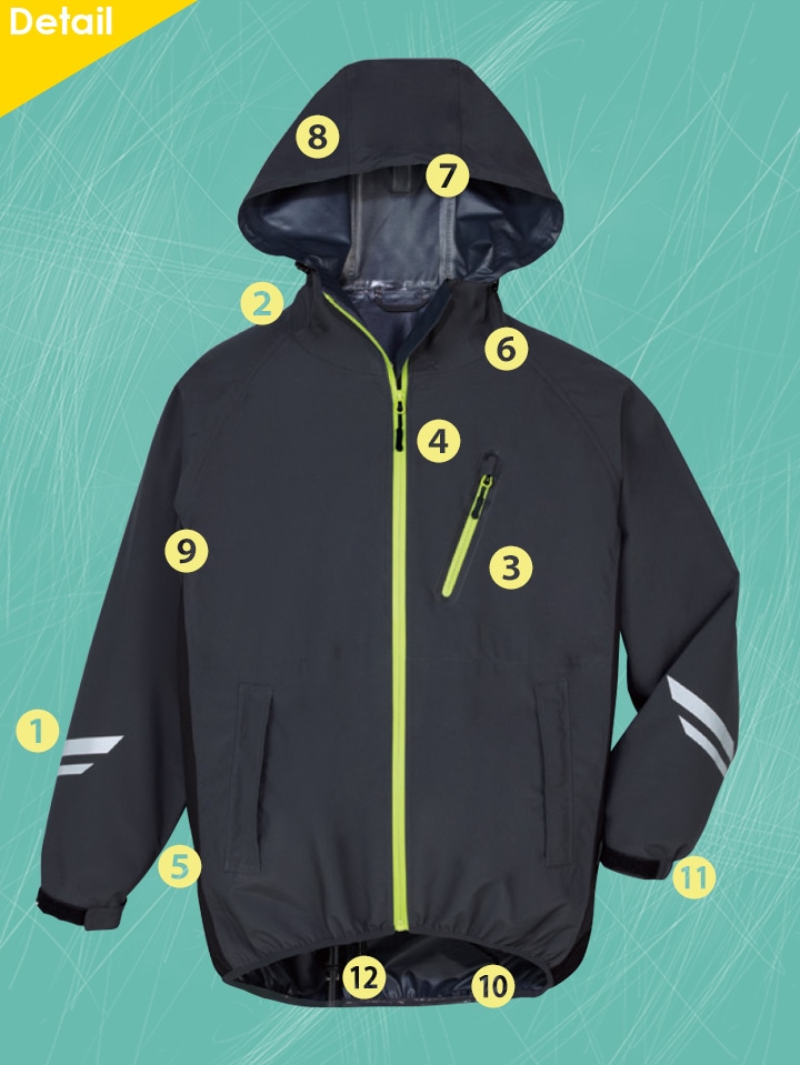 OTU メンズ軽量防水フード付きレインジャケットアウトドア Mサイズ