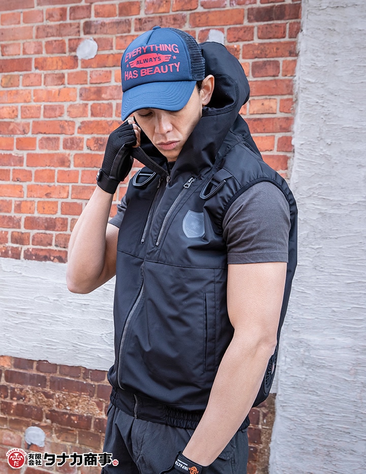 値下げ【新品】クロダルマ空調服ベスト ネイビー LL ＋ KS-100セット 新品】クロダルマ空調服ベスト ネイビー LL ＋ KS-100セット