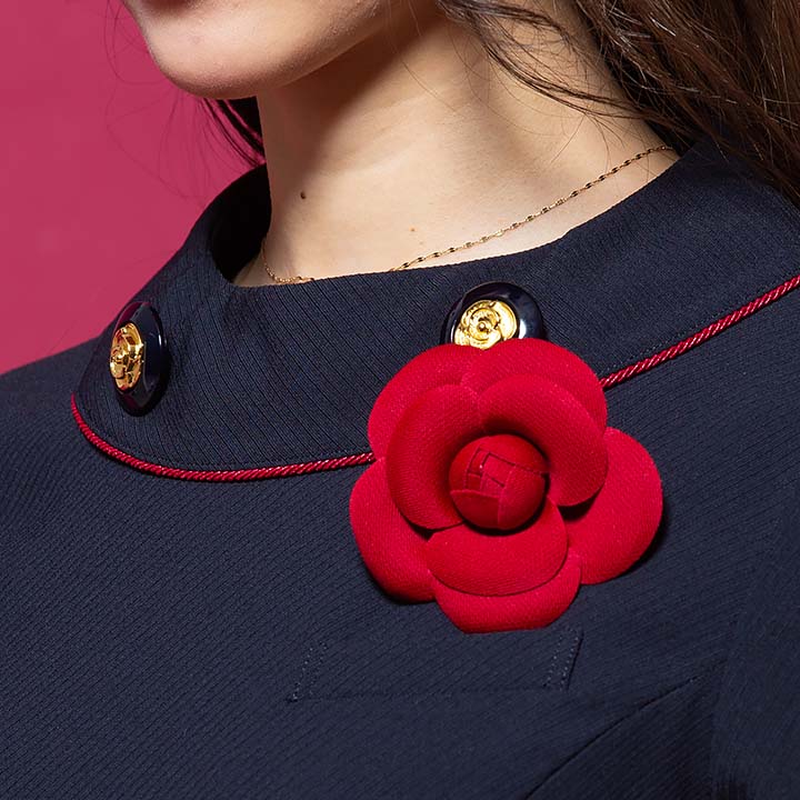 コサージュブローチ リボン op124 ワンタッチタイ おしゃれ 事務服 制服 レストラン ホテル オフィス レディース ユニフォーム アクセサリー アイトス