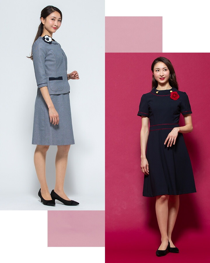 コサージュブローチ リボン op124 ワンタッチタイ おしゃれ 事務服 制服 レストラン ホテル オフィス レディース ユニフォーム アクセサリー アイトス