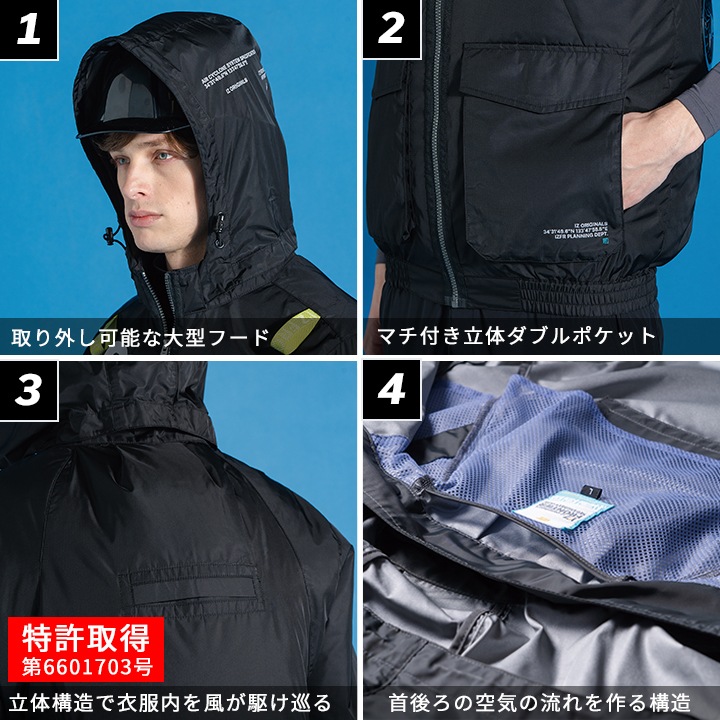 即日発送】アイズフロンティア 空調服 半袖ワークジャケット 服のみ