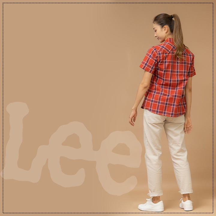 Lee レディースシャツ 半袖シャツ ウエスタン チェックシャツ 半袖シャツ レディース 飲食店 ユニフォーム カフェ 制服 作業服 LCS43008