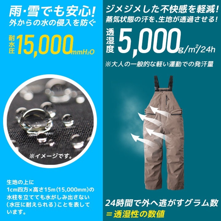 エスケープロダクト 4582696011370 防風防水防寒サロペット GE−750 C／64 スカイパープル Lサイズ 新品・7営業日以内発送】エスケープロダクト 4582696011370 防風防水