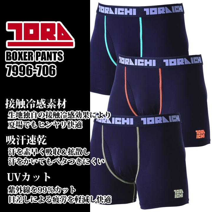 【即日発送】寅壱 ボクサーパンツ 7996-706 接触冷感 吸汗速乾 春夏 インナーパンツ 肌着 下着 作業服 作業着