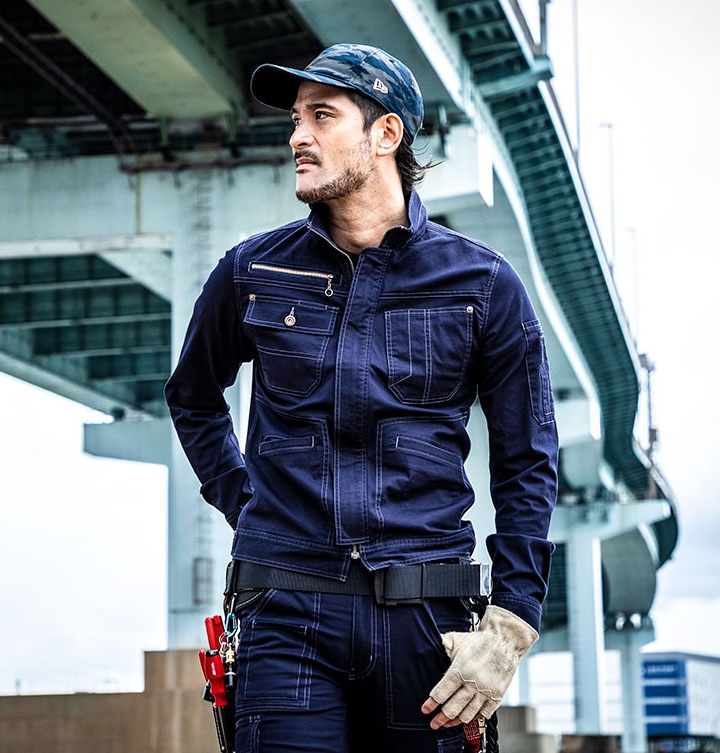 即日発送】ドッグマン 長袖ジャケット ドビースリムストレッチ 8047