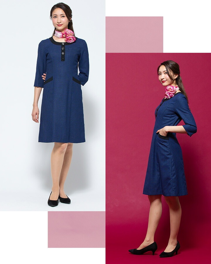 スカーフ リボンタイ op100 ワンタッチタイ アンジョア enjoieおしゃれ 事務服 制服 レストラン ホテル オフィス レディース ユニフォーム アクセサリー