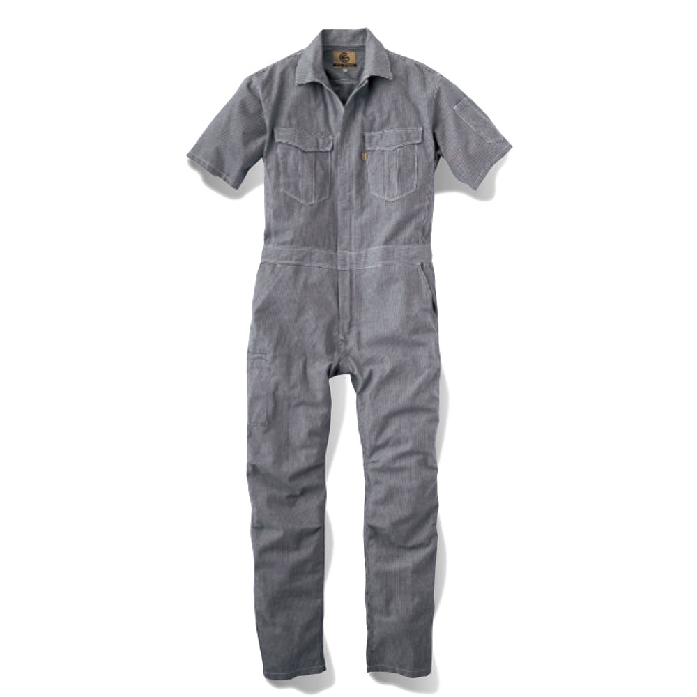 MITSUBISHI MOTORS つなぎ LLサイズ グレー 夏用 グレースエンジニアーズ 半袖つなぎ 夏用 麻混素材 GE-585【4L-5L