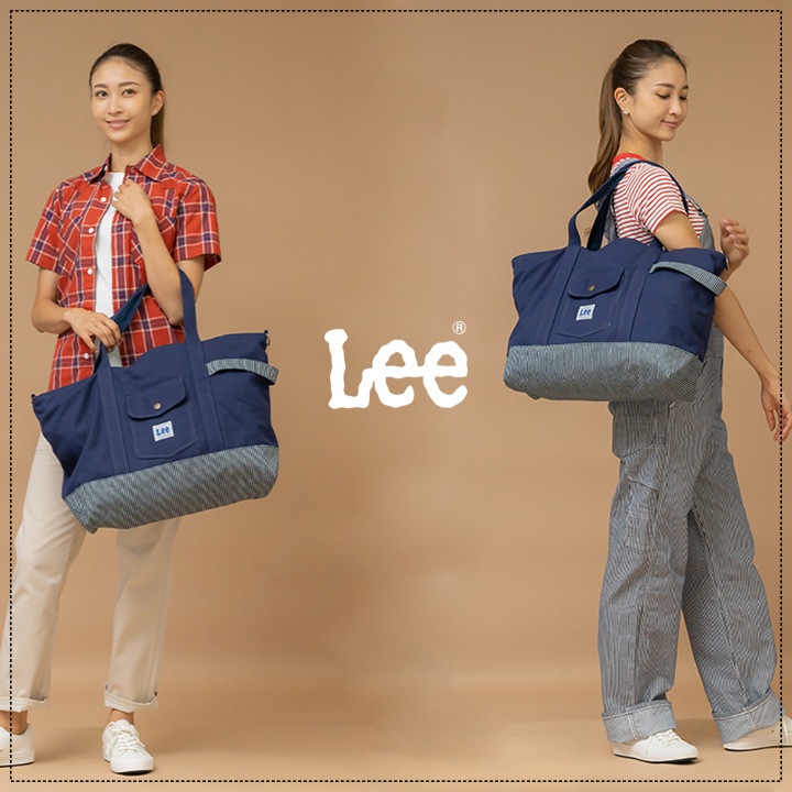 Leeトートバック バック lwa99005 綿100％ 機能的 丈夫なバック 収納力抜群 Lee 通勤 通学 旅行 防災 バック ショルダーストラップ ボンマックス
